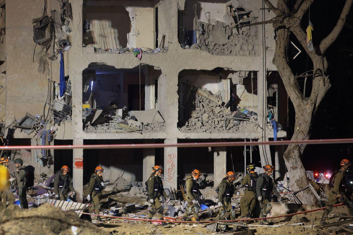 Aftermath of Iranian missile strike on Israel