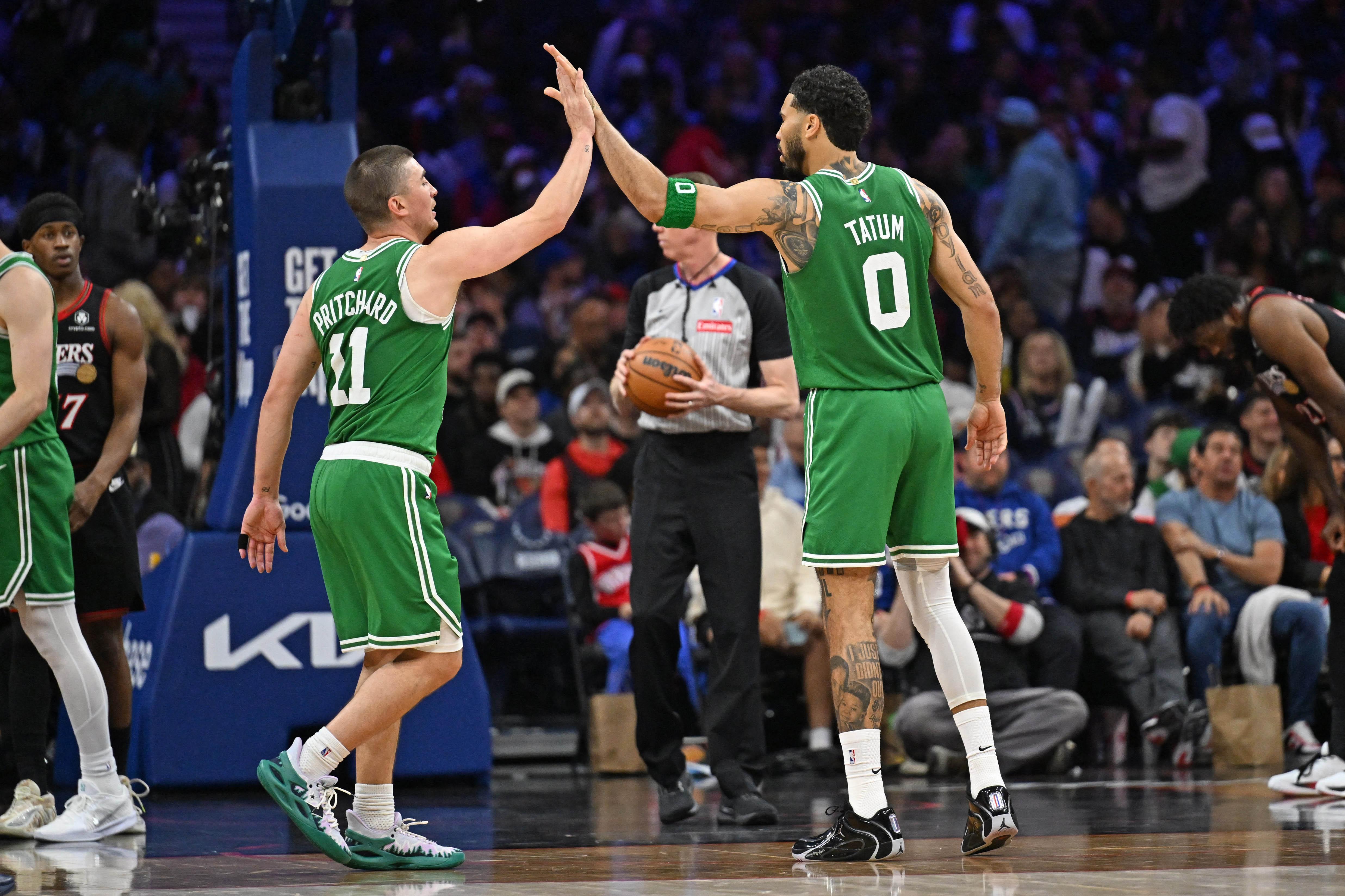 NBA: Payton Pritchard and Jayson Tatum of the Boston Celtics