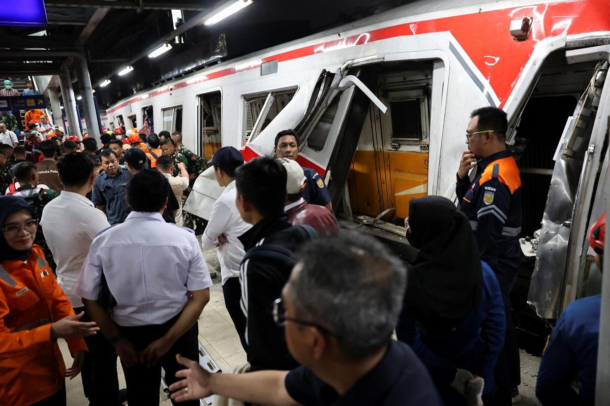 At least four killed in train collision on outskirts of Indonesian capital