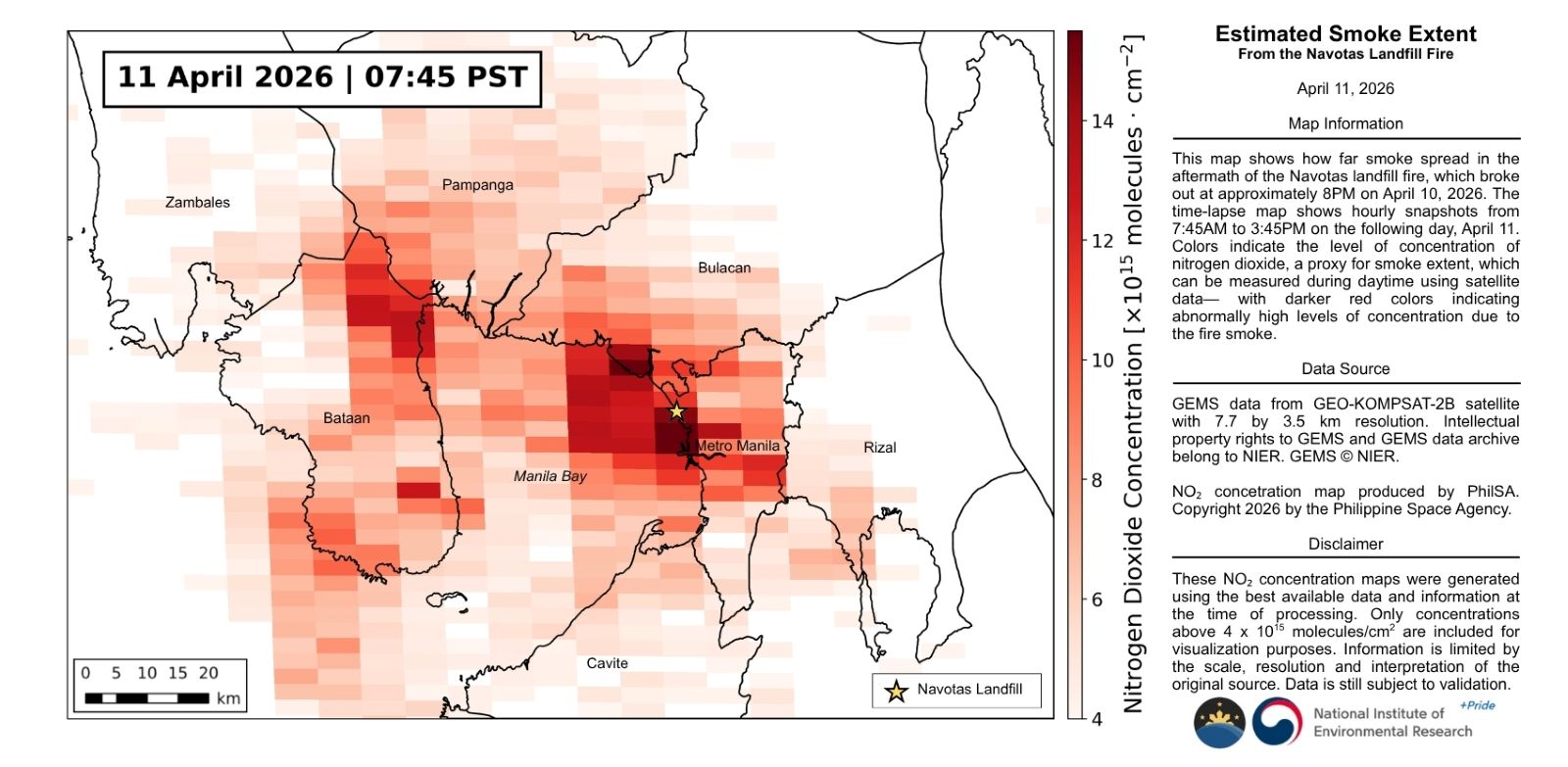 Smoke from Navotas landfill fire reached as far as Bataan - PhilSA