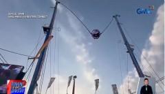 Kable ng slingshot ride sa isang amusement park, naputol habang may 2 batang nakasakay