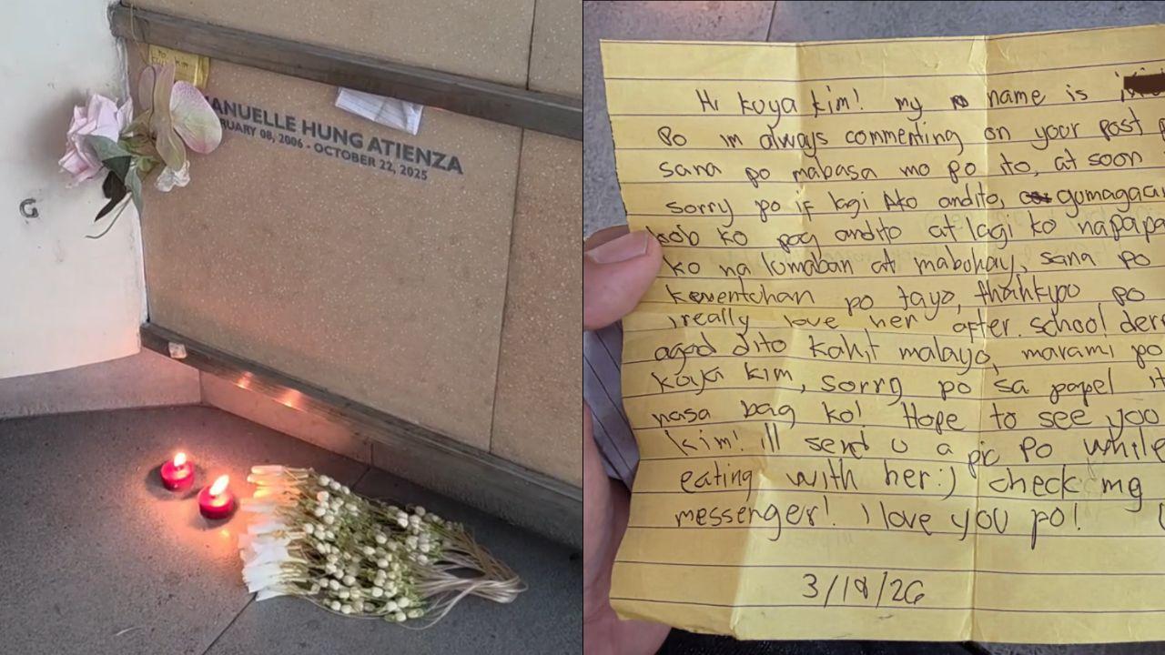 Kuya Kim touched by heartfelt notes at Emman’s resting place