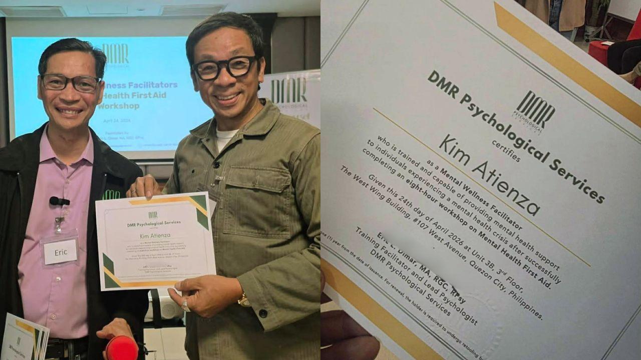 Kim Atienza earns certificate as mental wellness facilitator
