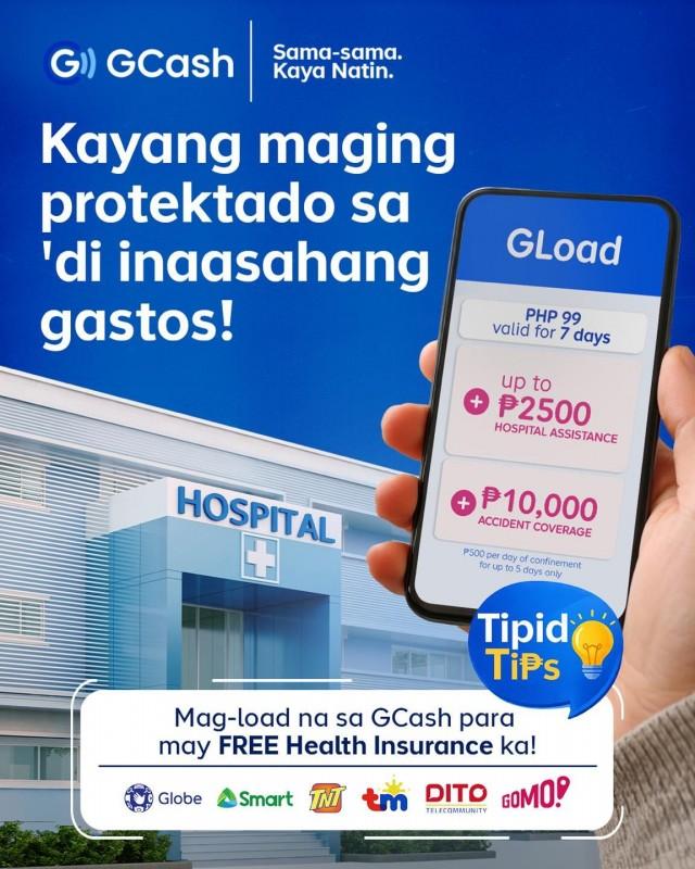 GCash boosts protection of Filipinos with free health insurance with every mobile load purchase.