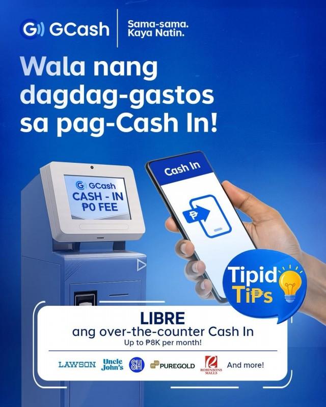 GCash users can now avail of free cash-in through offline merchants for up to P8,000.