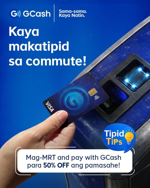 Commuters can avail of the DOTr-mandated 50% discounted MRT-3 commuter fares using GCash.