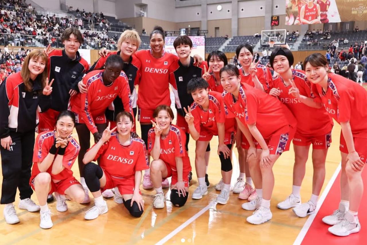 Jack Animam with Japan Basketball League team Denso Iris