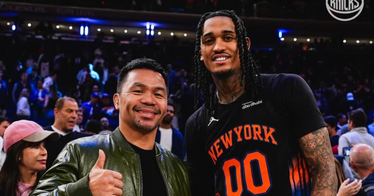 NBA: Manny Pacquiao meets Jordan Clarkson at Knicks game