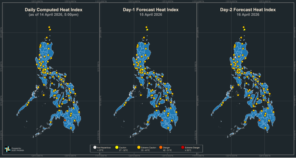 Cotabato City logs ‘danger level’ heat index of 45°C on April 14