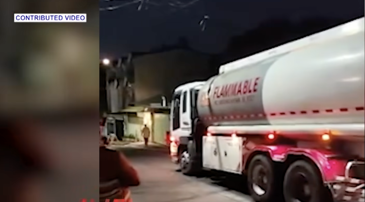 Oil tanker seen parked in front of a house in Barangay Sacred Heart, Quezon City