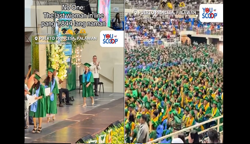 Huling tinawag sa 1,844 na mag-aaral na nagtapos sa isang paaralan sa Palawan, umani ng masigabong palakpakan 