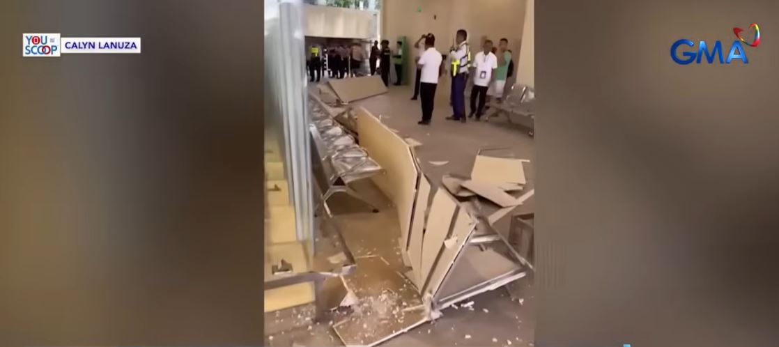 Bahagi ng kisame ng NAIA Terminal 1 bumagsak; 7 sugatan