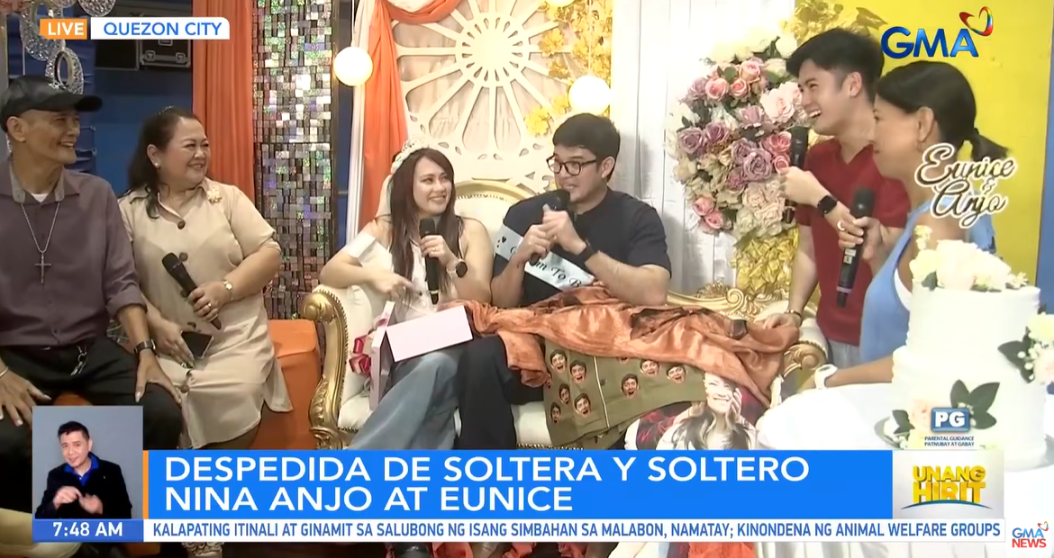 'Unang Hirit' throws despedida de soltera y soltero to Anjo Pertierra, fiance Eunice Jorge