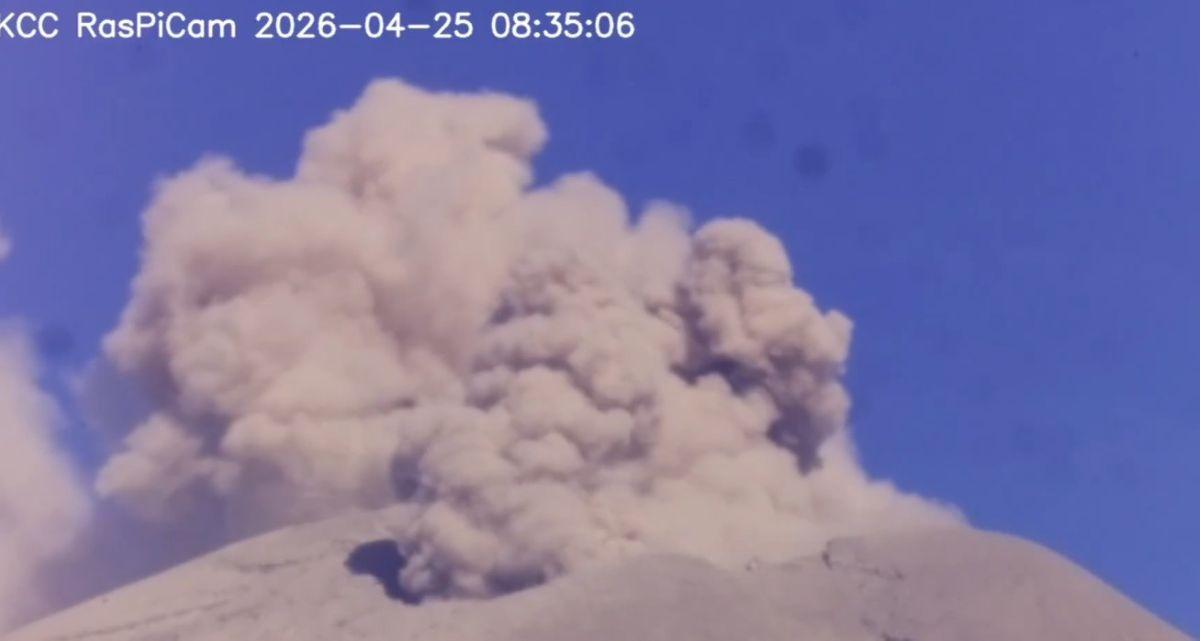 Kanlaon Volcano ash emission on Saturday morning, April 25, 2026. PHIVOLCS