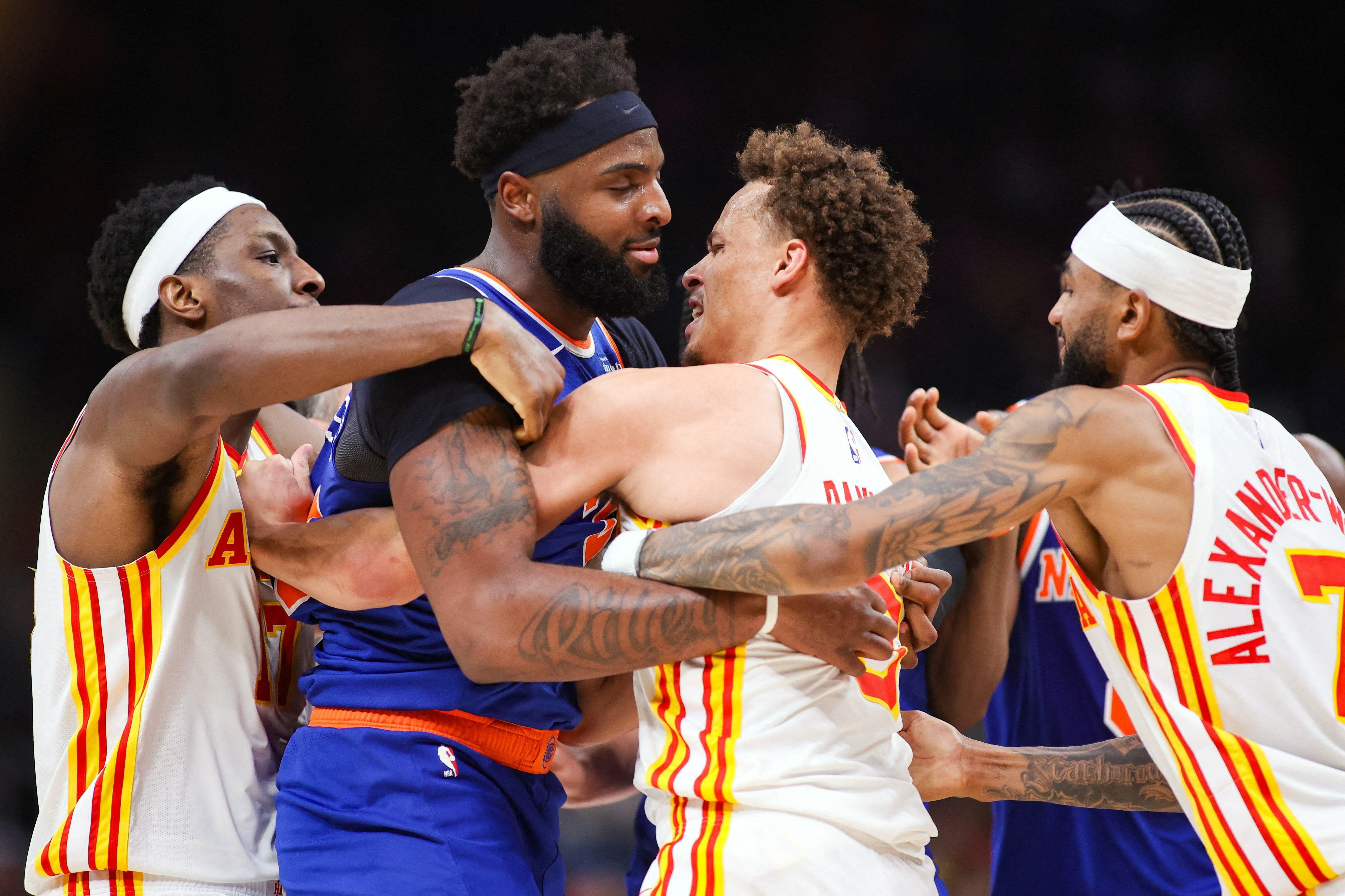 NBA fines Mitchell Robinson, Dyson Daniels for tussle