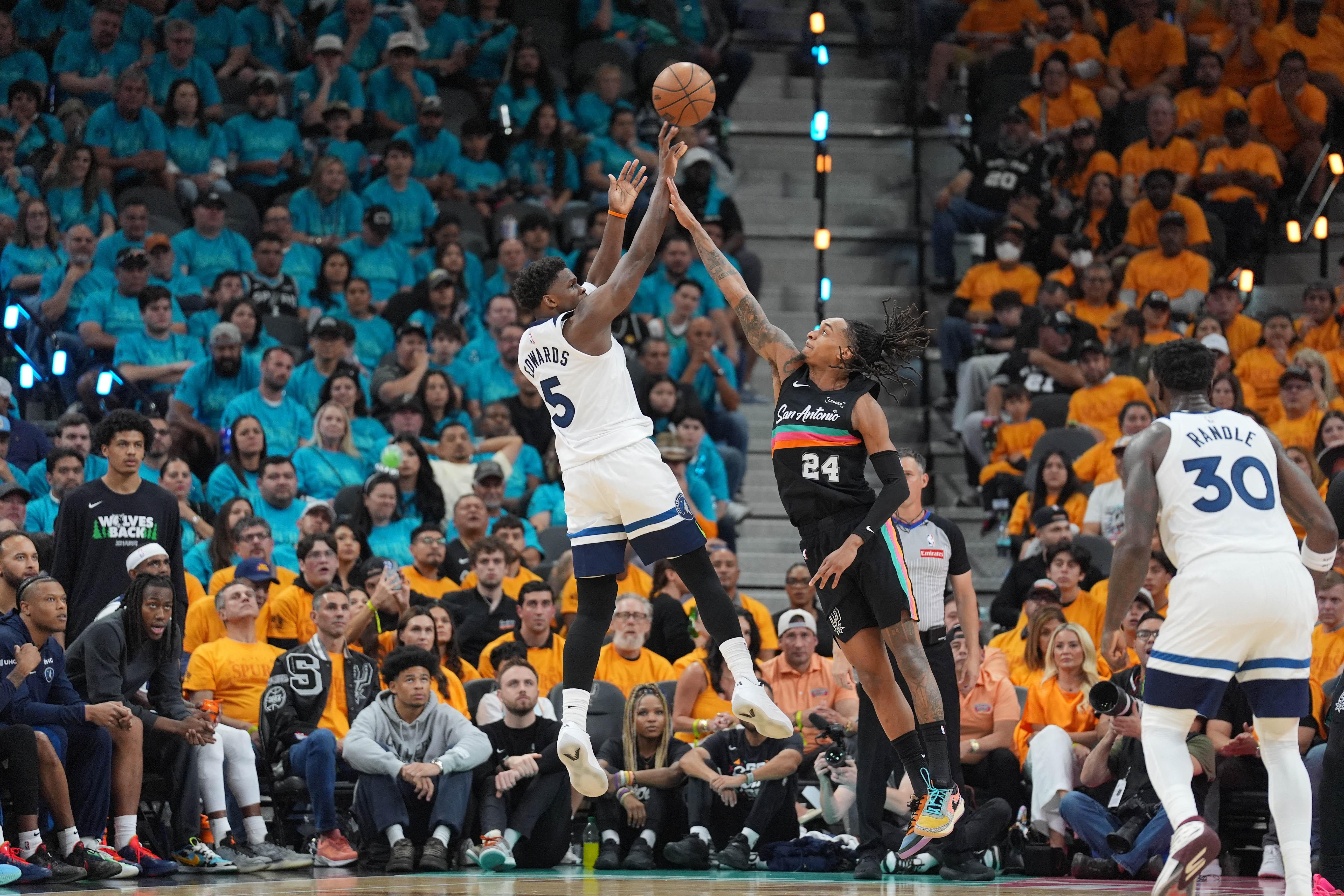 NBA: In return of Anthony Edwards, Timberwolves stun Spurs in Game 1