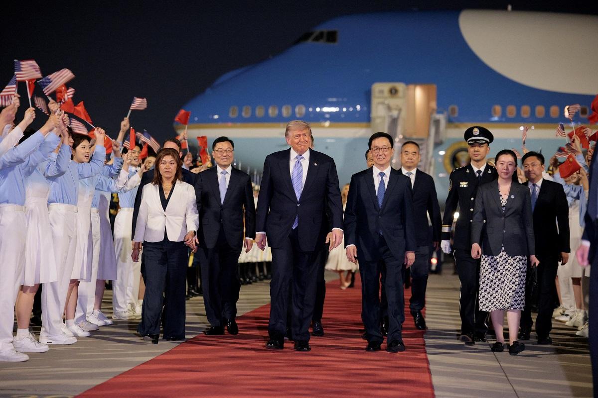 Trump lands in China for Xi summit with Nvidia CEO in tow