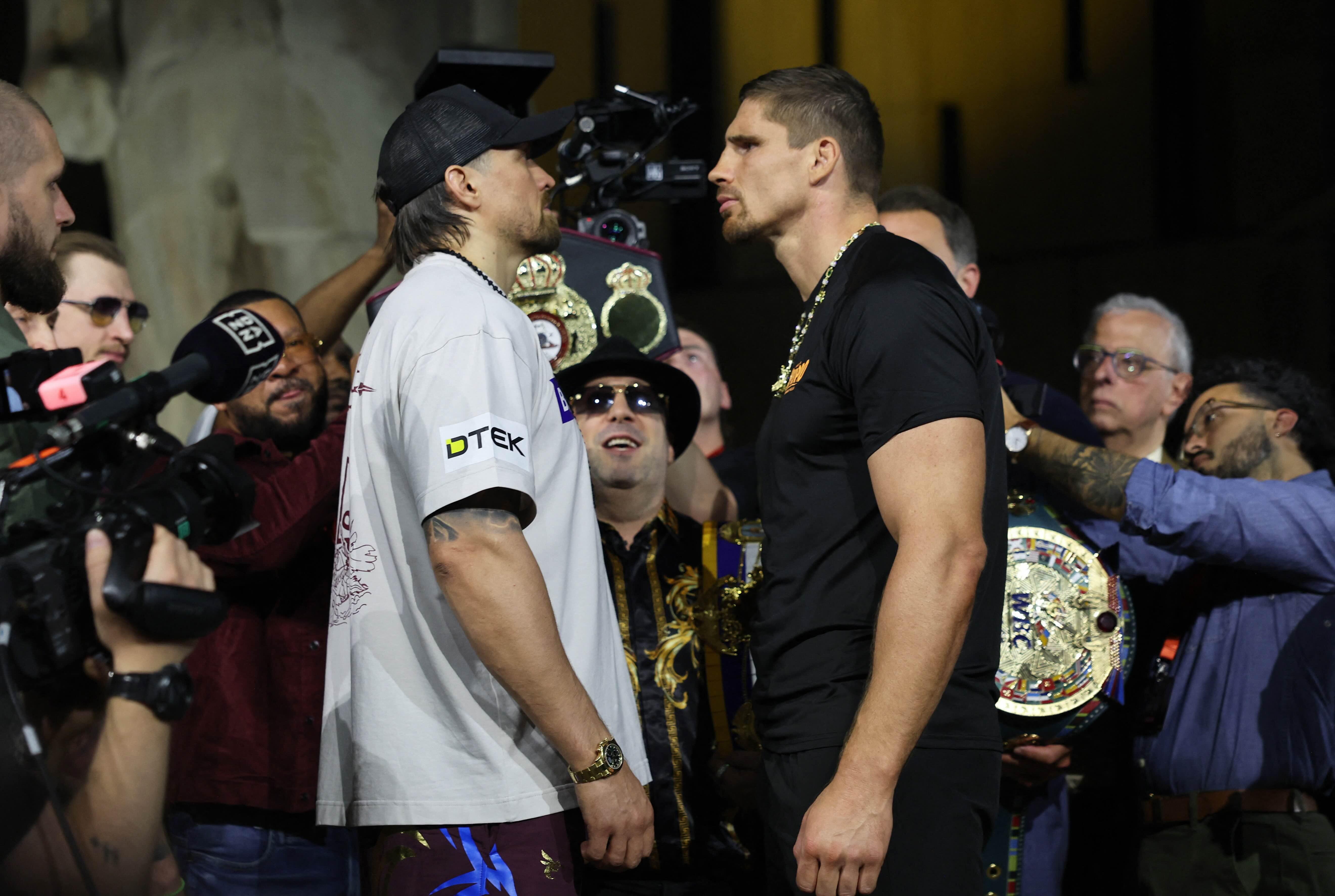 Usyk weighs in at his heaviest for Verhoeven fight at the Pyramids 