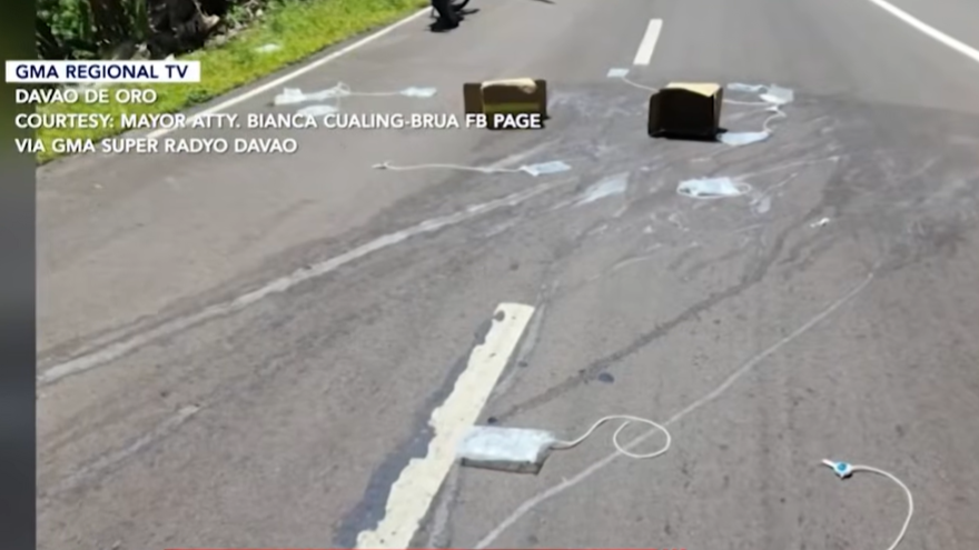 Medical waste left strewn on road in New Bataan, Davao de Oro