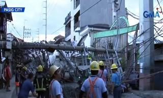 2,800 Meralco customers experience outage due to fallen utility pole in Pasig City