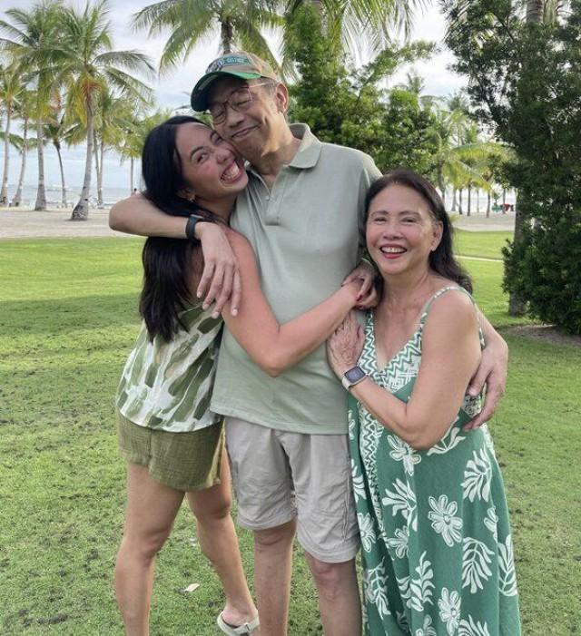 With parents Dyords and Corazon Javier. 'Yeah, I think he's funny.' Courtesy: The FilAm