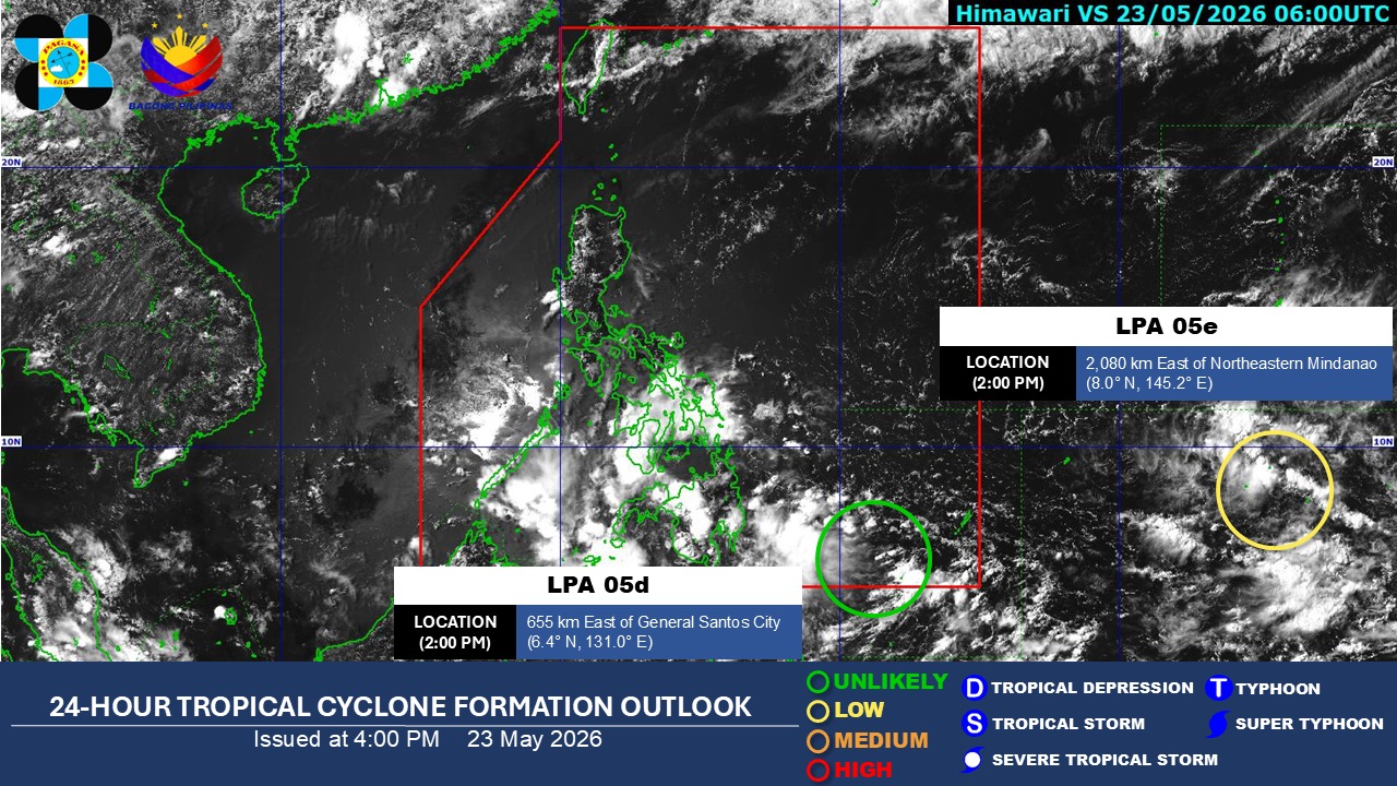 LPA east of General Santos 'unlikely' to develop into TD 