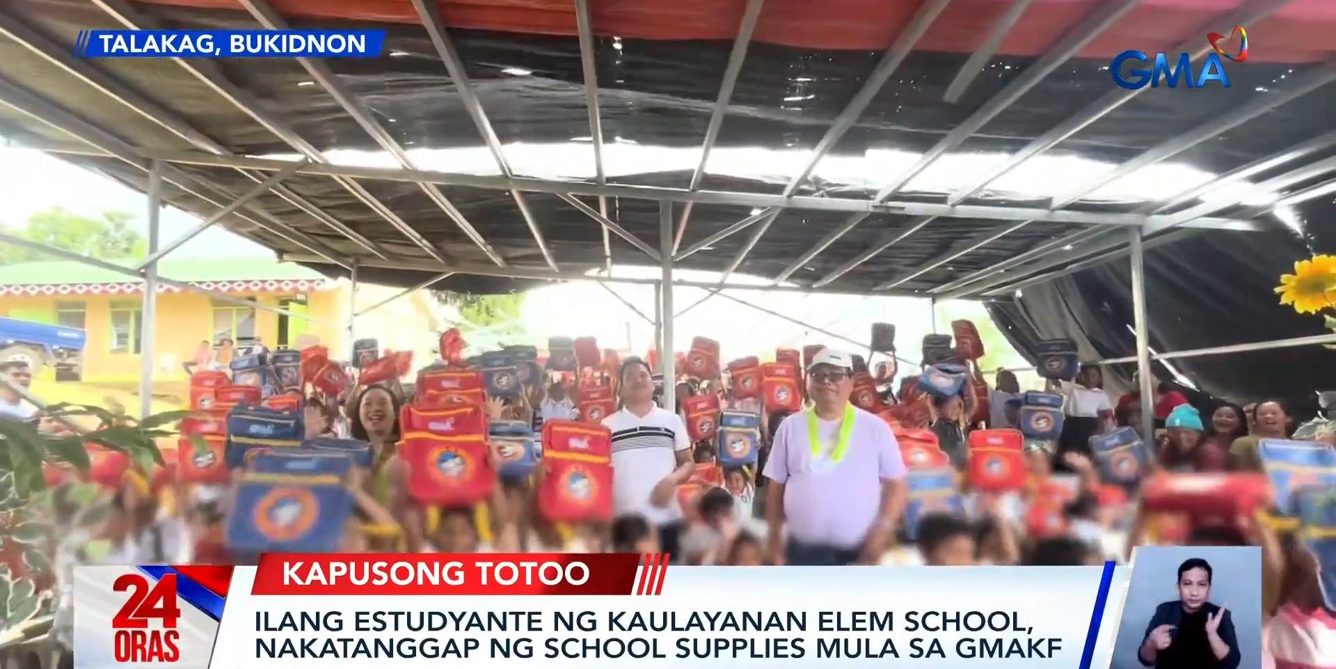 Students in Bukidnon receive school supplies from GMA Kapuso Foundation