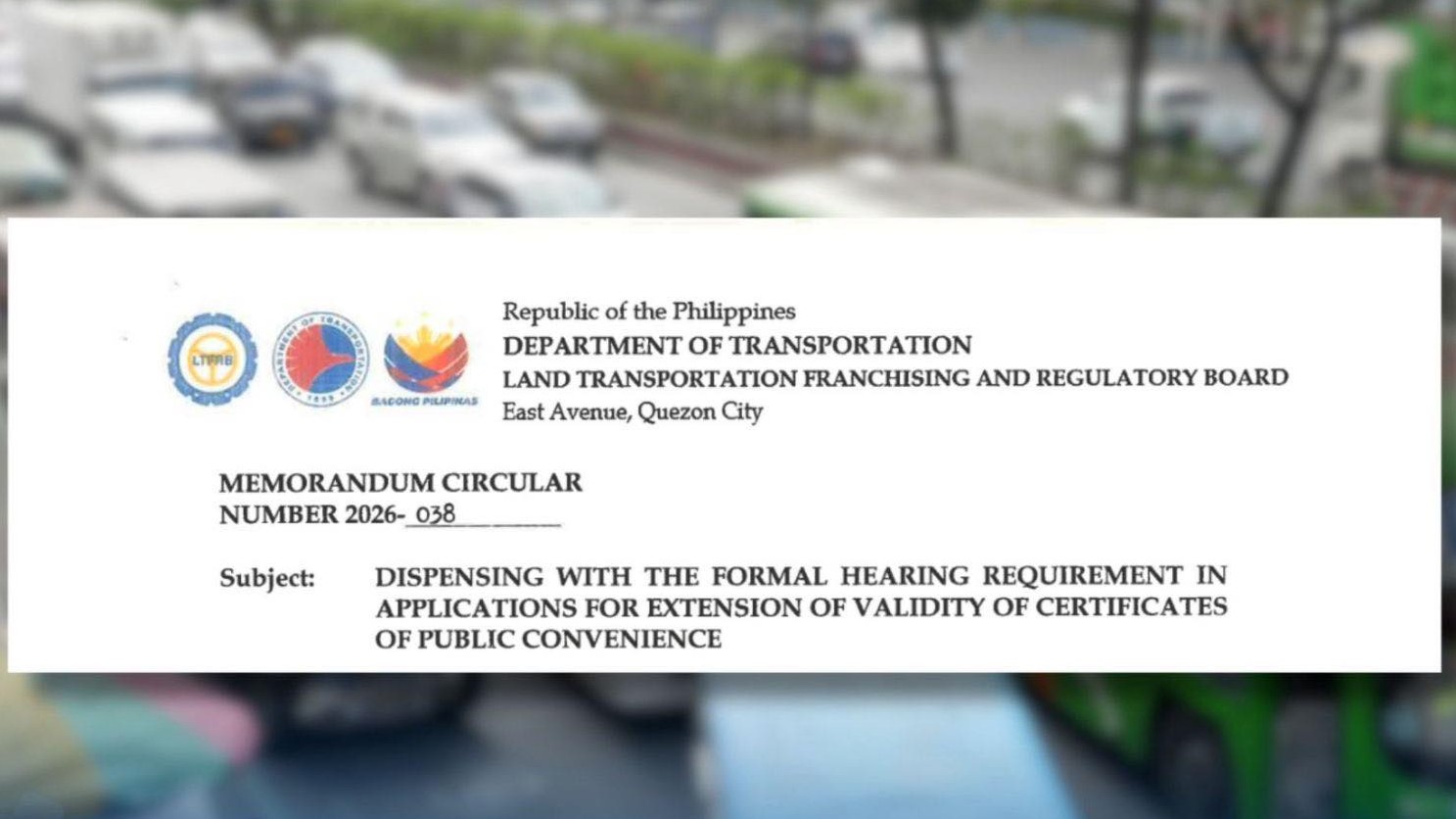 LTFRB: No more formal hearings in applications for franchise renewals