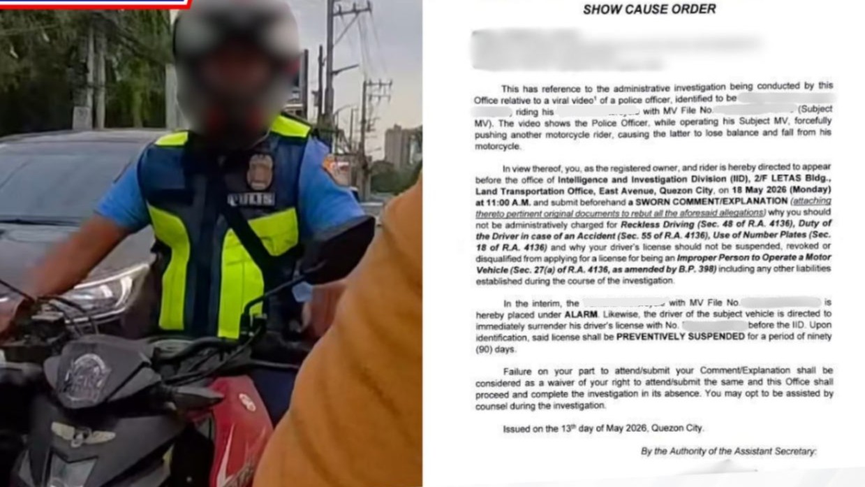 LTO suspends driver’s license of QC cop in viral hit-and-run on C5 