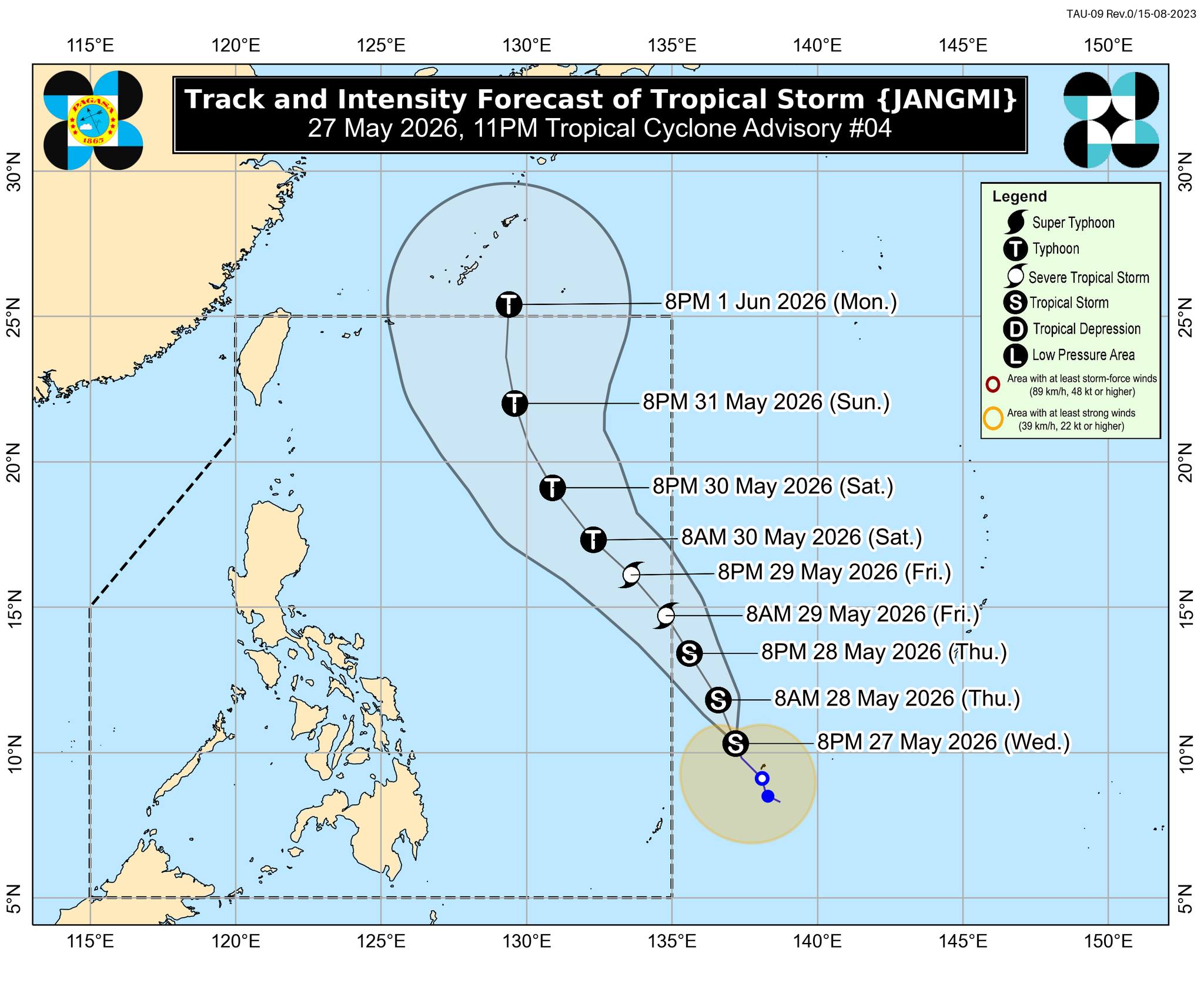 Tropical Storm Jangmi slows down but maintains strength