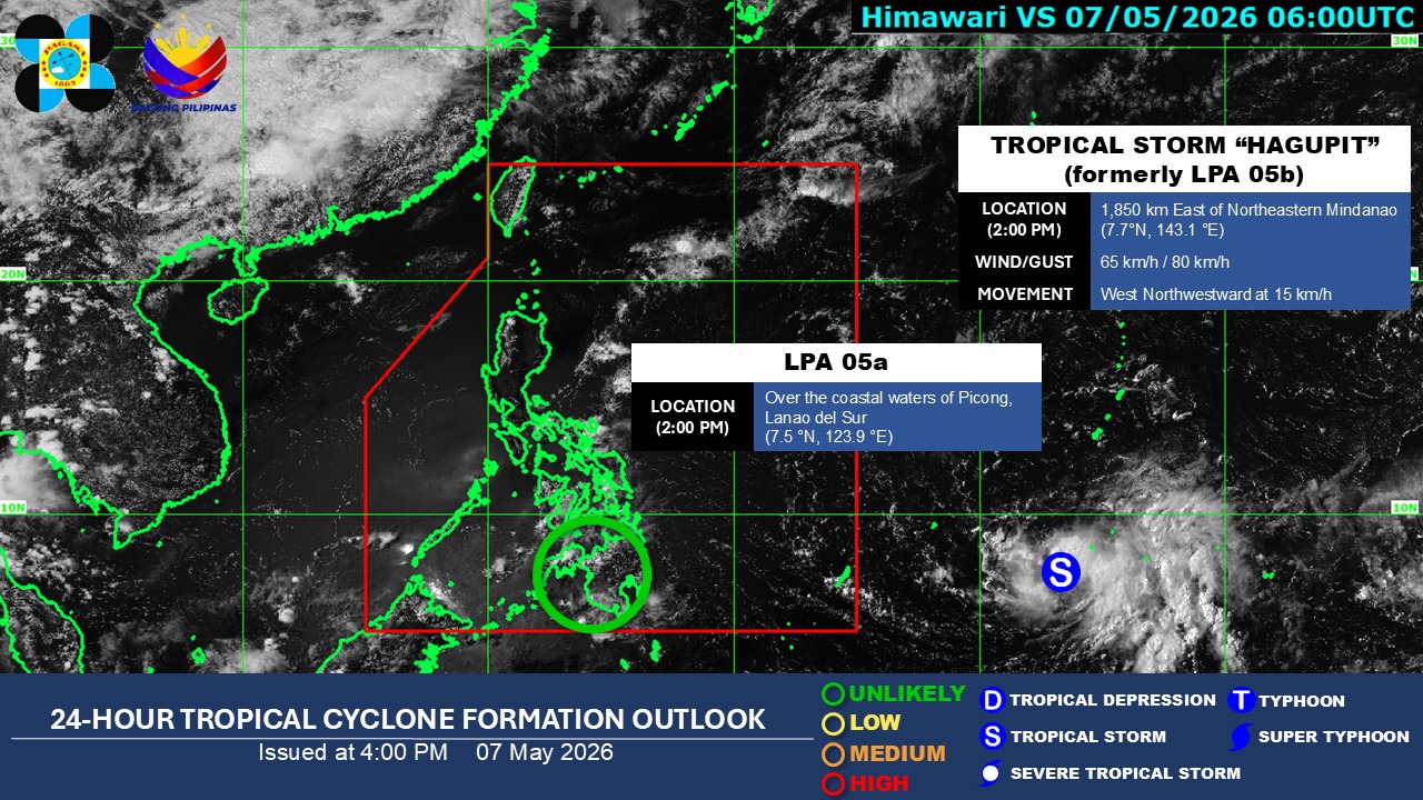 Cloudy skies, rains to persist in Visayas, Mindanao due to LPA