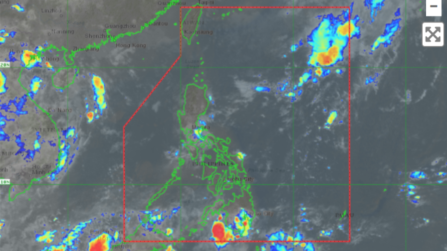 Cloudy skies, rains, and thunderstorms over Mindanao due to ITCZ