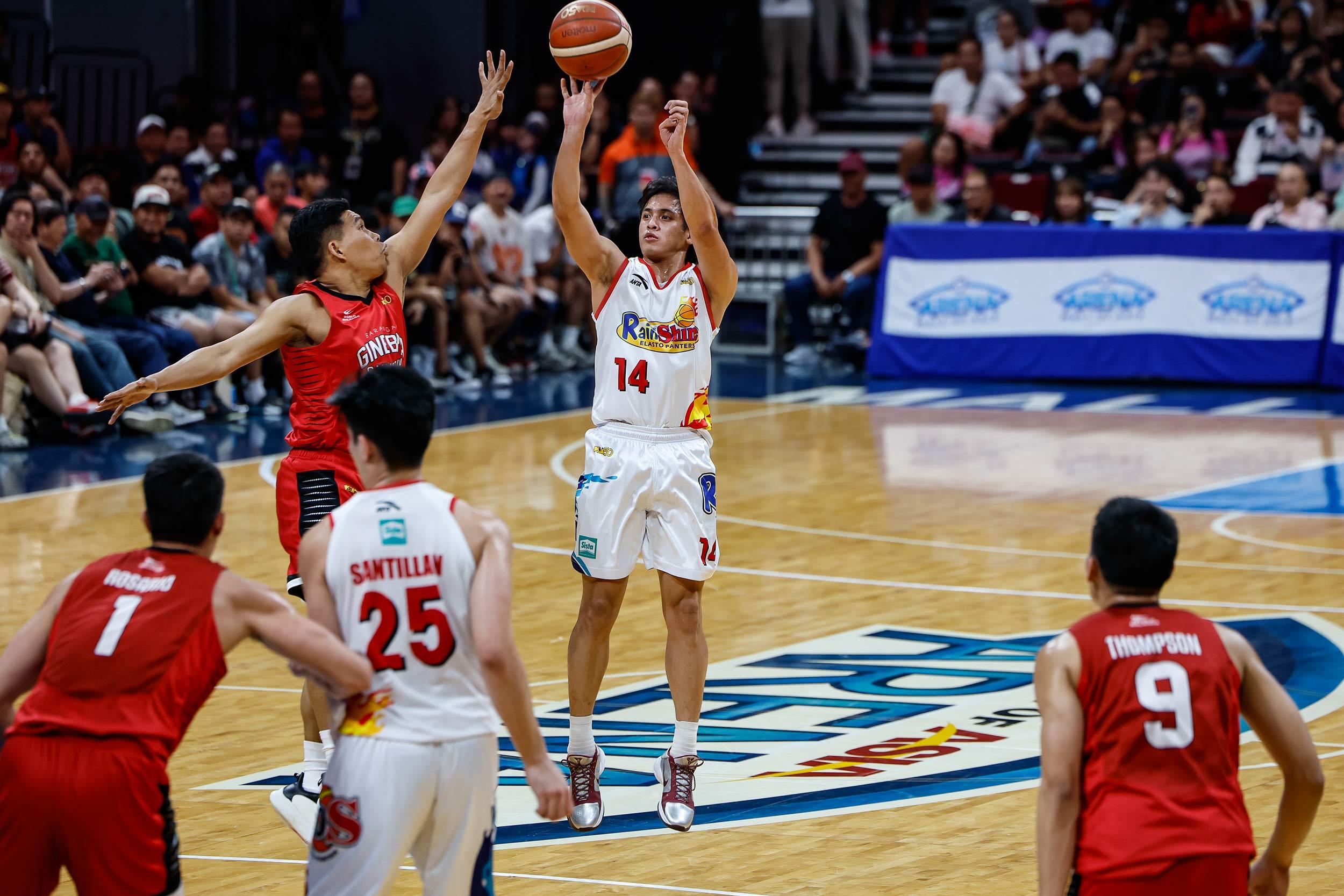 PBA Commissioner's Cup. May 24, 2026. Andrei Caracut (14) of Rain or Shine against Barangay Ginebra. (Photo: PBA Media)
