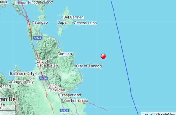 Magnitude 5.3 earthquake jolts Bayabas, Surigao del Sur