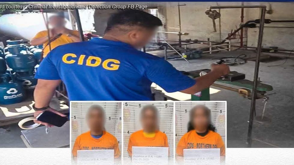 3 nabbed, P1.36M equipment seized at illegal LPG refilling station in Marilao, Bulacan