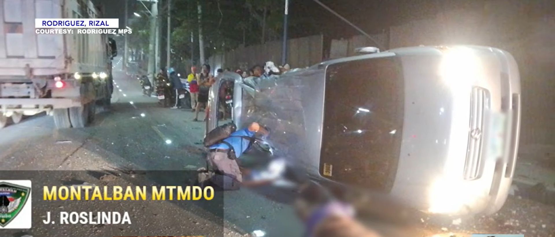 3 patay, 2 sugatan sa salpukan ng dump truck at minivan sa Rizal
