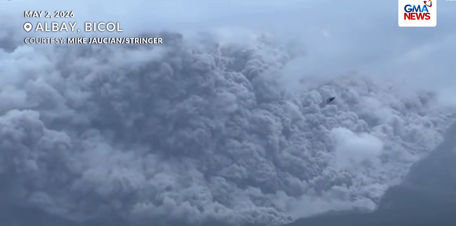 Ashfall hits parts of Albay due to Mayon's increased volcanic activity