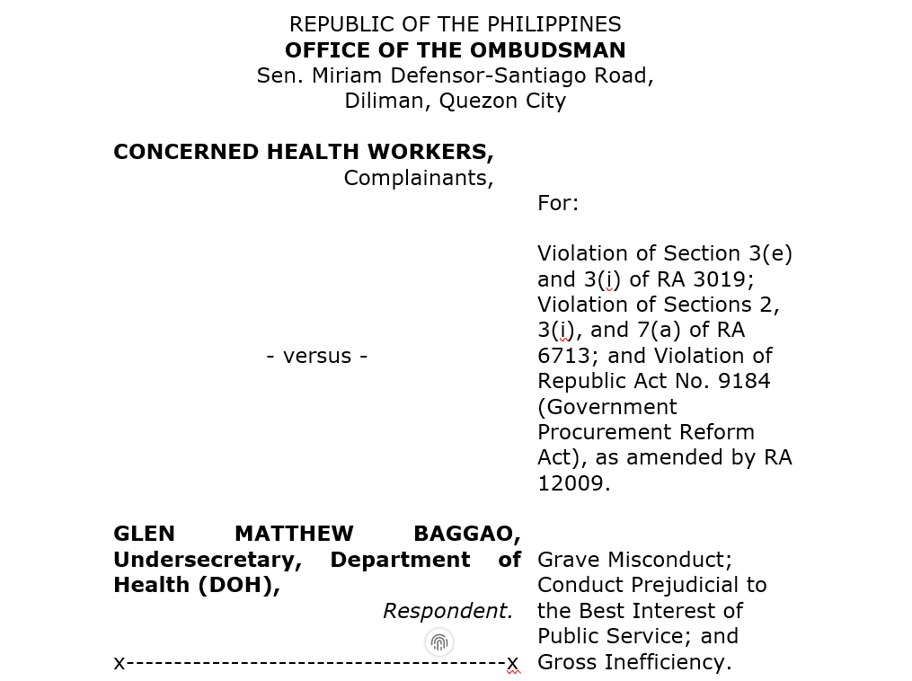 Raps filed vs. DOH usec over gov't contracts won by brother's firm; official denies