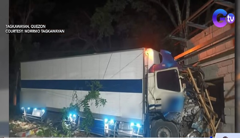 Driver, patay nang sumapok ang minamanehong truck sa pader ng isang eskuwelahan sa Quezon
