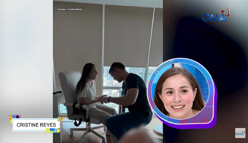 Proposal ni Gio Tingson kay Cristine Reyes, ang anak ng aktres na si Amarah ang nag-video