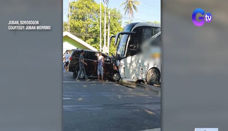 2 patay, 9, sugatan sa banggaan ng MPV at bus sa Sorsogon