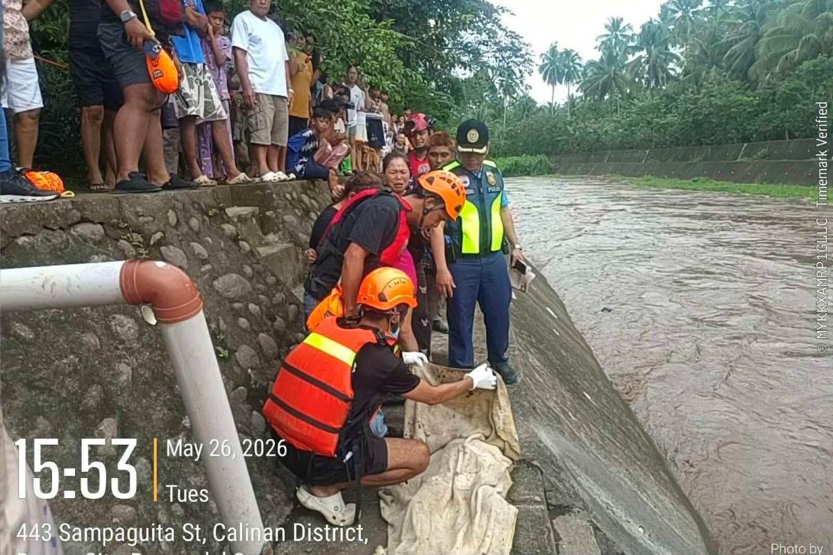 Man, 2 children swept away at Davao City river