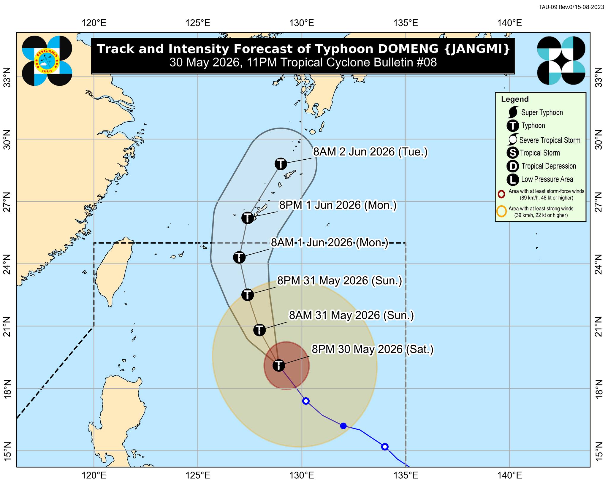 Typhoon Domeng continues northwestward movement over Philippine Sea
