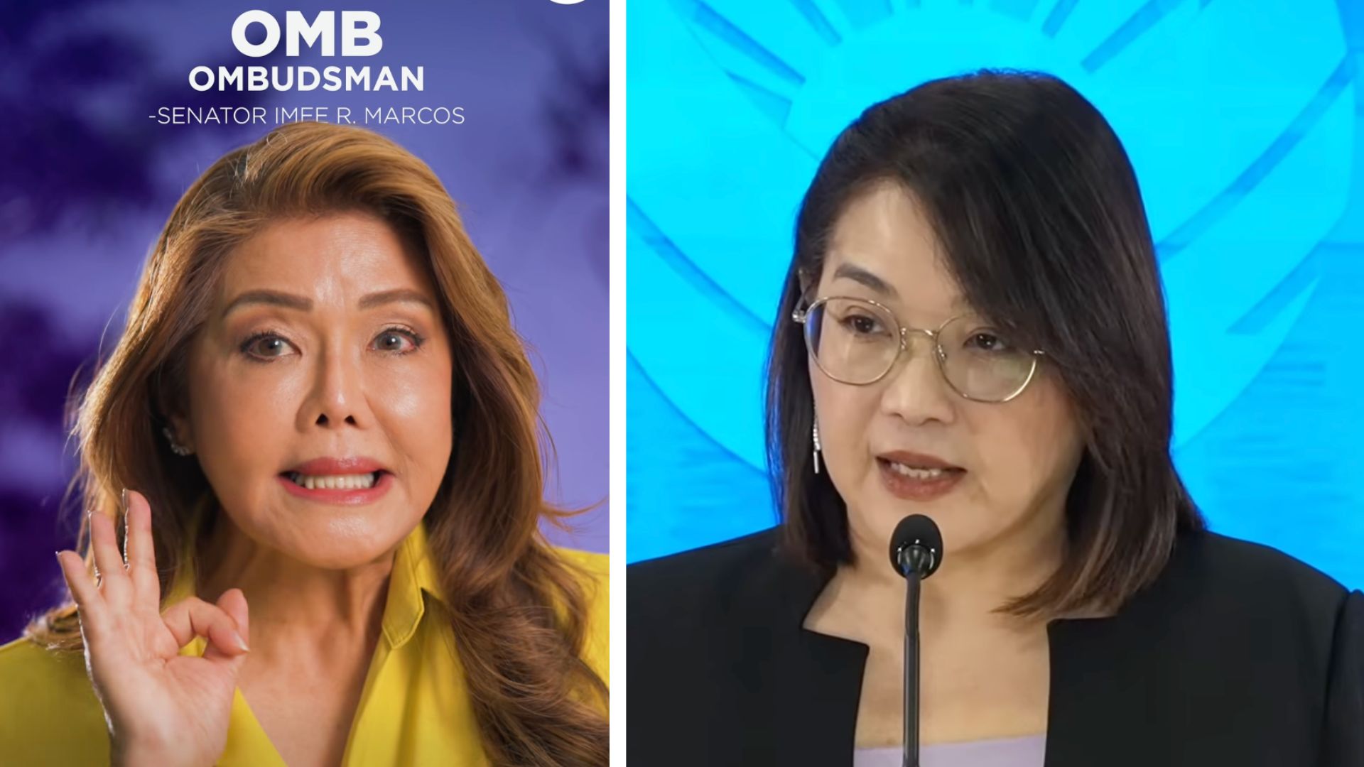 Senator Imee Marcos (left) and Palace Press Officer Atty. Claire Castro 