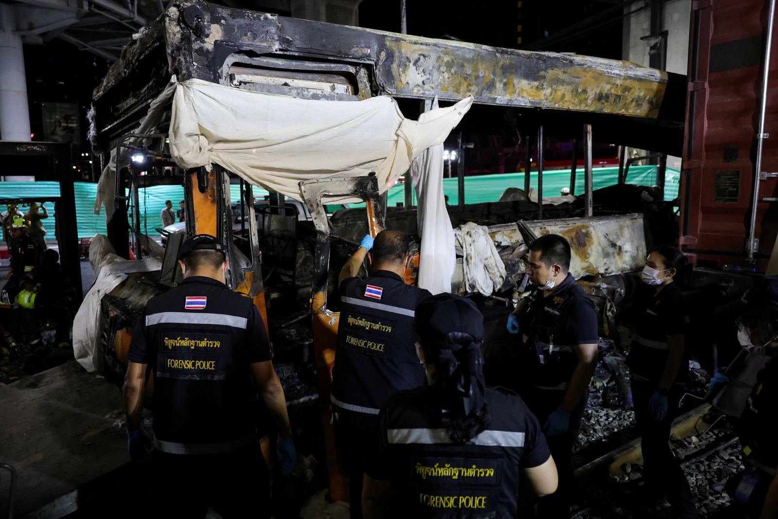 At least eight dead, 32 injured in Thailand after freight train hits bus