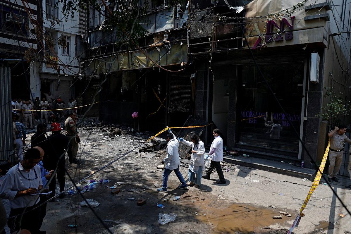 Fire in Delhi hotel kills at least 21, police say