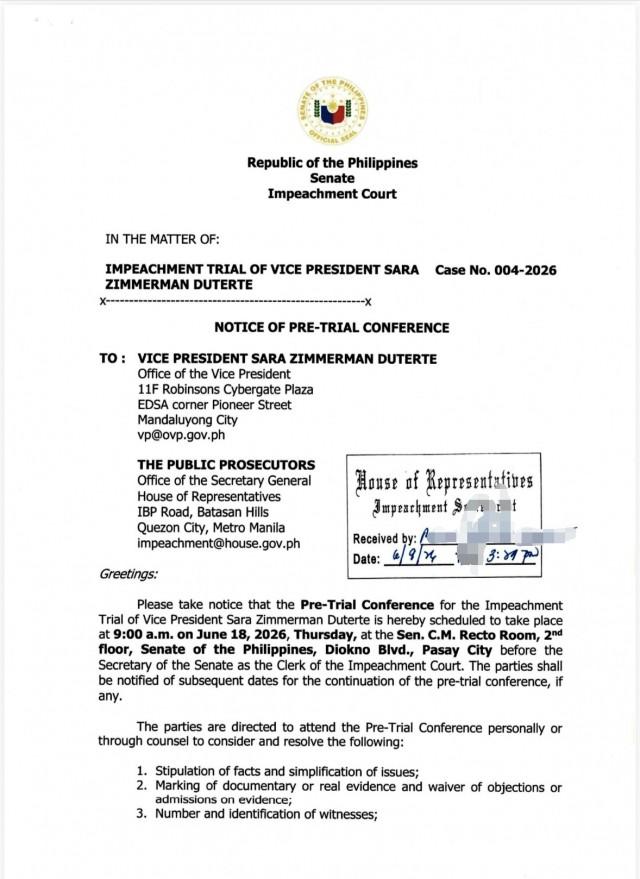 Photo from House impeachment prosecutor Rep. Terry Ridon