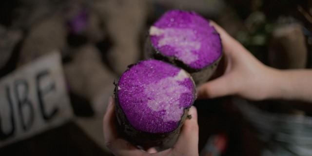 Ube is offered for sale at the Balintawak Market in Quezon City. JESSICA BARTOLOME/ GMA News