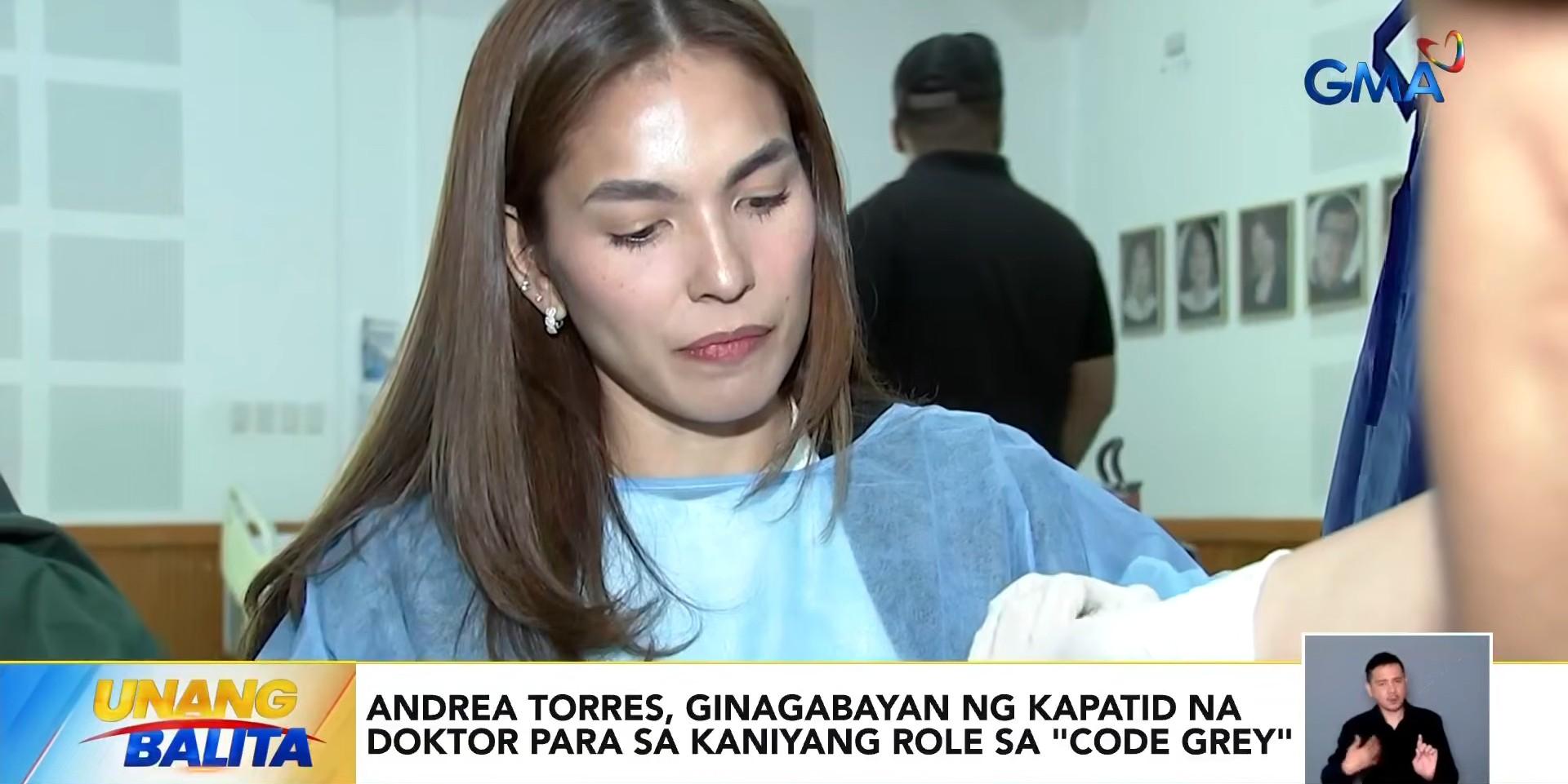 Andrea Torres says she consults with doctor sister for role in 'Code Grey'