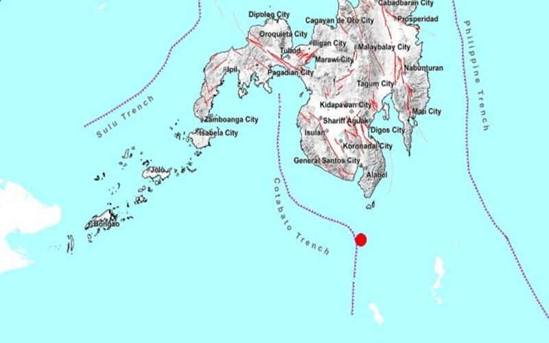 Magnitude 6.5 earthquake hits off Balut Island, Sarangani, Davao Occidental